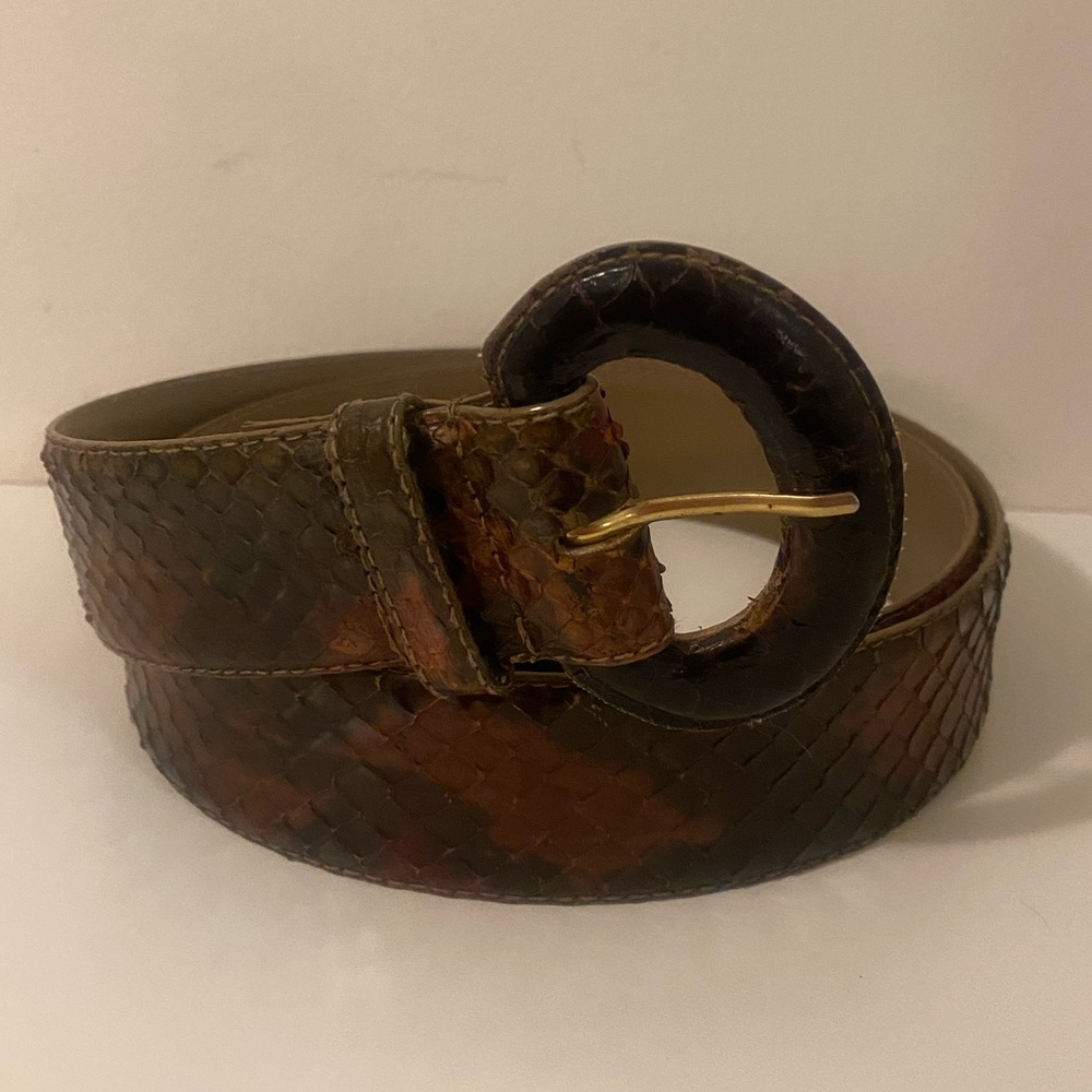 Dame Elegant Brown Snakeskin Belt
